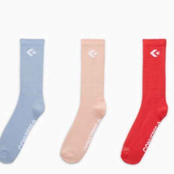 Converse 3-PK Classic Star Chevron Crew Sock - Picture 1 of 4